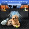 Dog Car Seat Cover for Back Seat with Detachable Hard Bottom, Holds 400lbs, Back Seat Extender for Dog with Mesh Windor and Storage Pocket