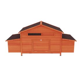 Large Wooden Chicken Coop Outdoor Hen House Poultry Cage for Outdoor with 2 Sides Nesting Boxes,2 Free-range Doors Leakproof Tray