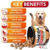 Omega 3 for Dogs Dog Skin and Coat Supplement Fish Oil for Dogs Chews Allergy and Dog Itch Relief Dog Anti Shedding Supplement Dog Dry Skin Treatment