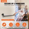 VEVOR Pipe Stair Handrail, 2FT Staircase Handrail, 440LBS Load Capacity Carbon Steel Pipe Handrail, Industrial Pipe Handrail with Wall Mount Support