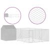 Outdoor Dog Kennel with Roof Silver 19.7'x19.7'x8.2' Galvanized Steel