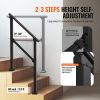 VEVOR 2 PCS 2-3 Handrails for Outdoor for Seniors Porch Deck Black Square Tube