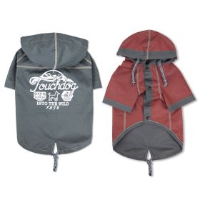 Touchdog 'Cloudburst' Waterproof Reversible Dog Raincoat (Color: GREY, size: X-Large)